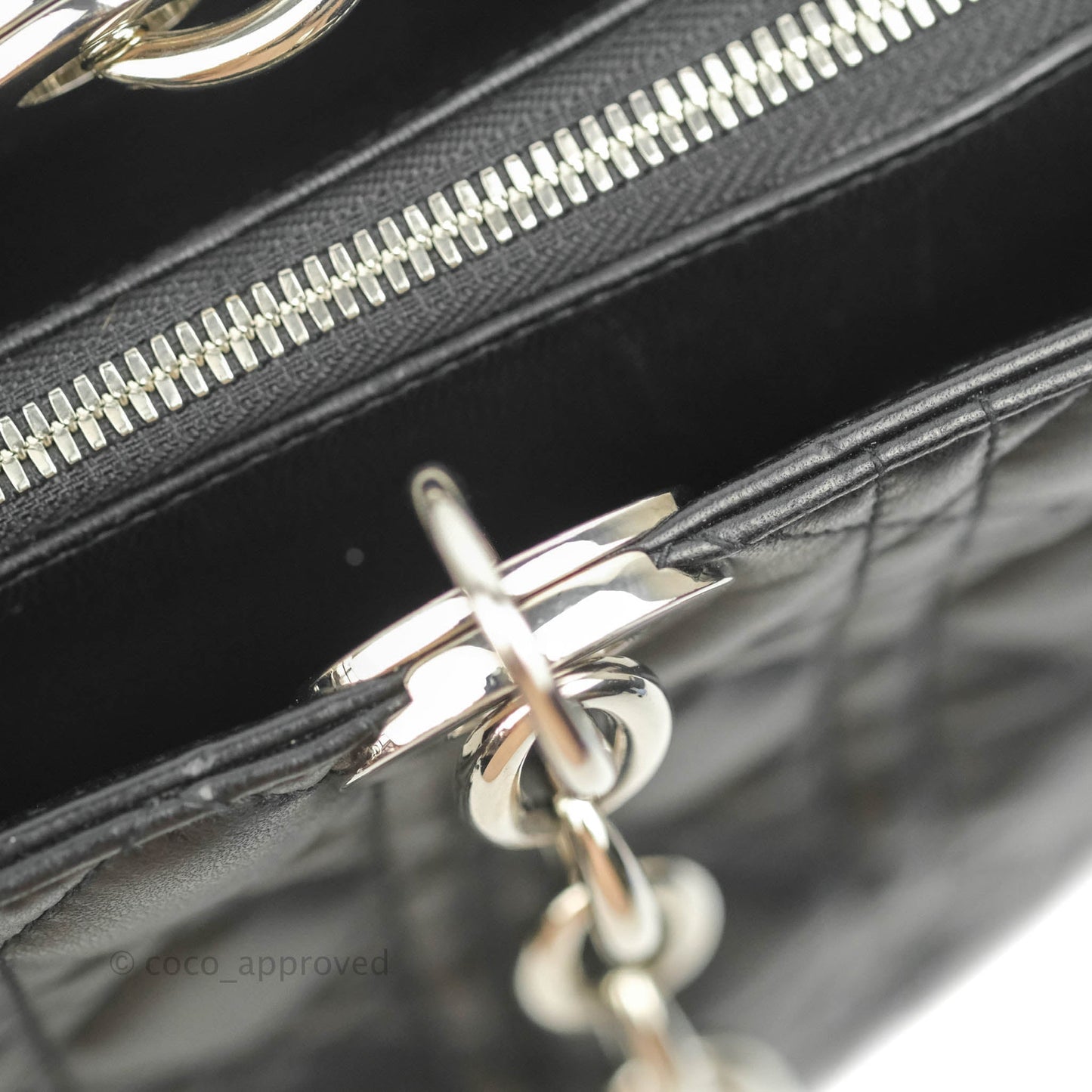 Christian Dior Lambskin Cannage Large Soft Shopping Tote Black