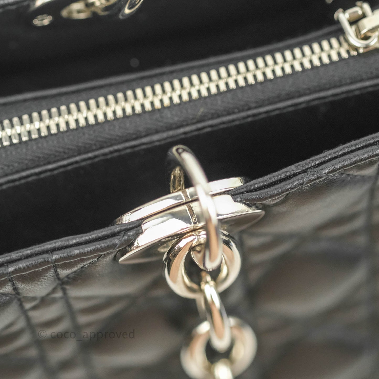 Christian Dior Lambskin Cannage Large Soft Shopping Tote Black