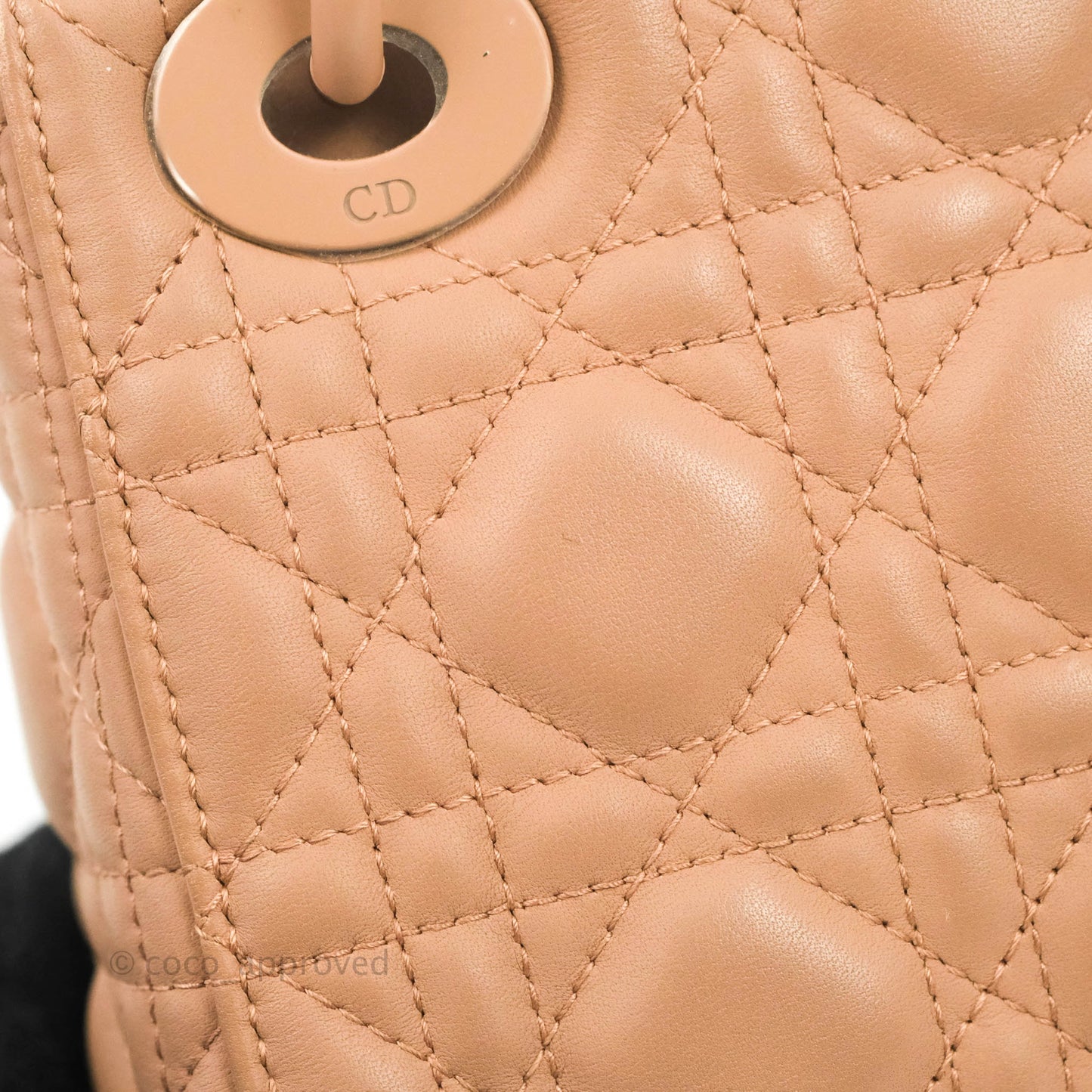 Christian Dior Mini Lady Dior Blush Ultramatte Cannage Calfskin