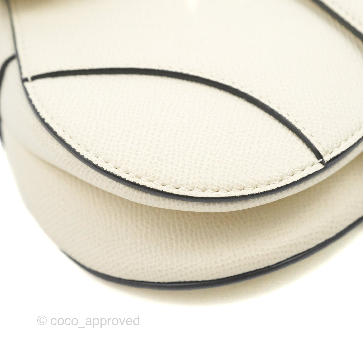 Christian Dior Mini Saddle Bag White Grained Calfskin Gold Hardware