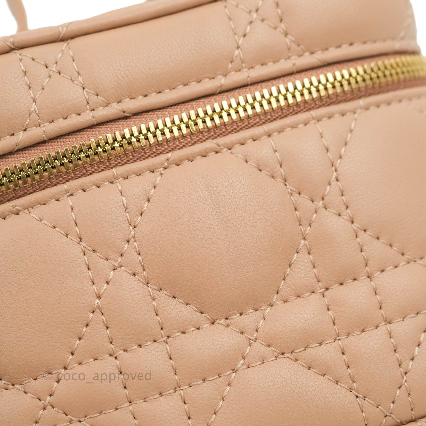 Christian Dior Micro Lady Dior Vanity Lambskin Rose De Ven Cannage Lambskin