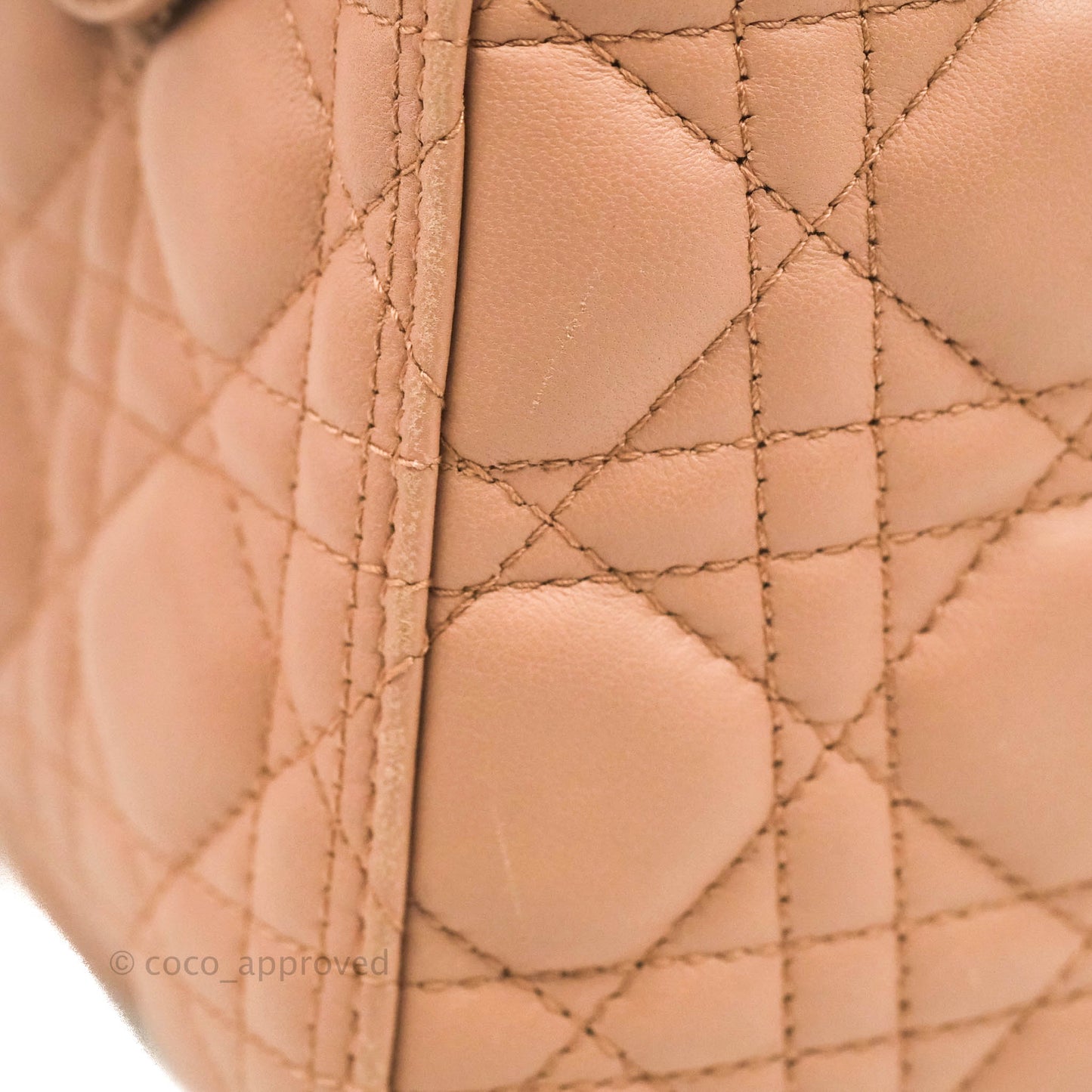 Christian Dior Medium Lady Dior Fard Blush Lambskin Gold Hardware
