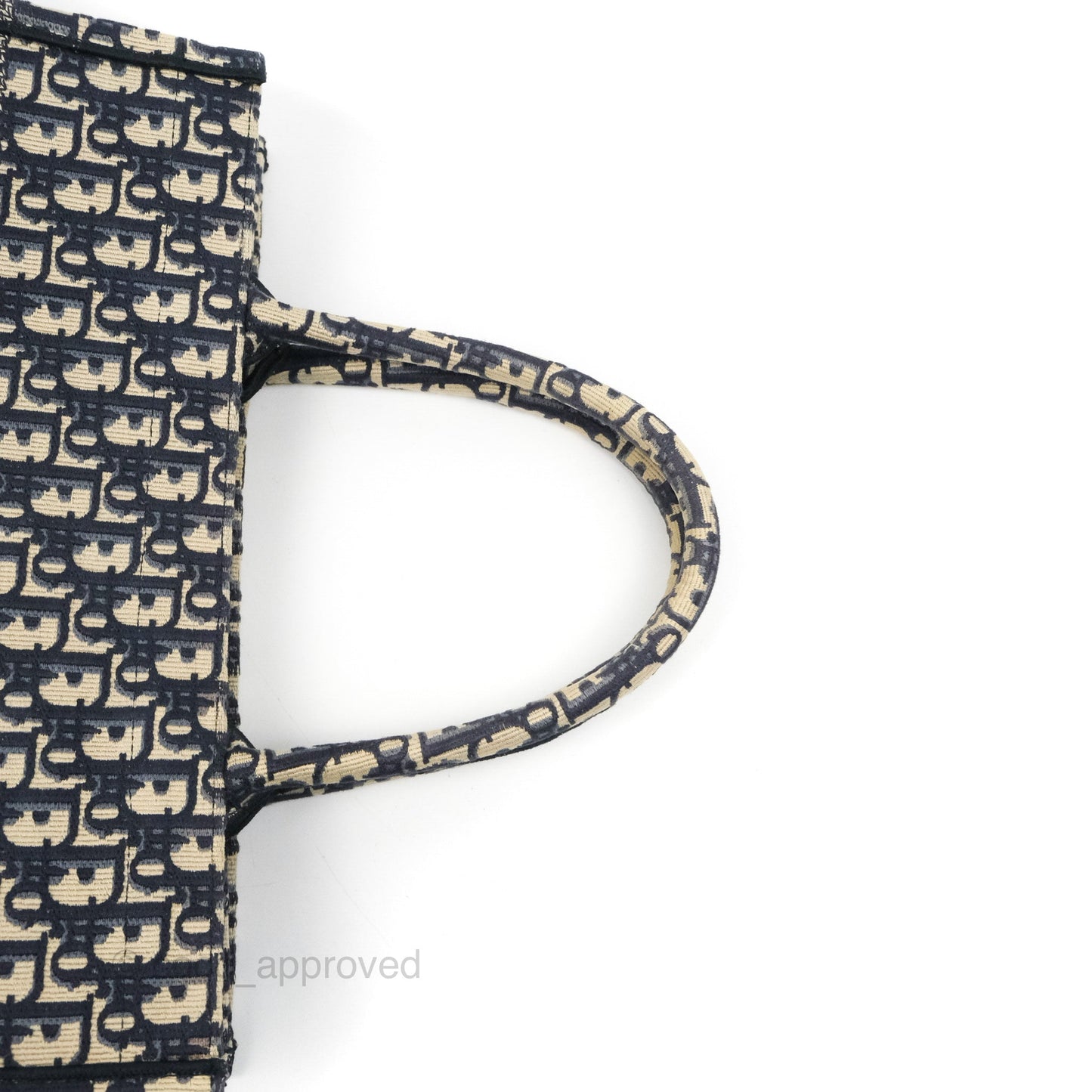 Christian Dior Medium Blue (Old Small) Dior Oblique Embroidery Canvas Book Tote