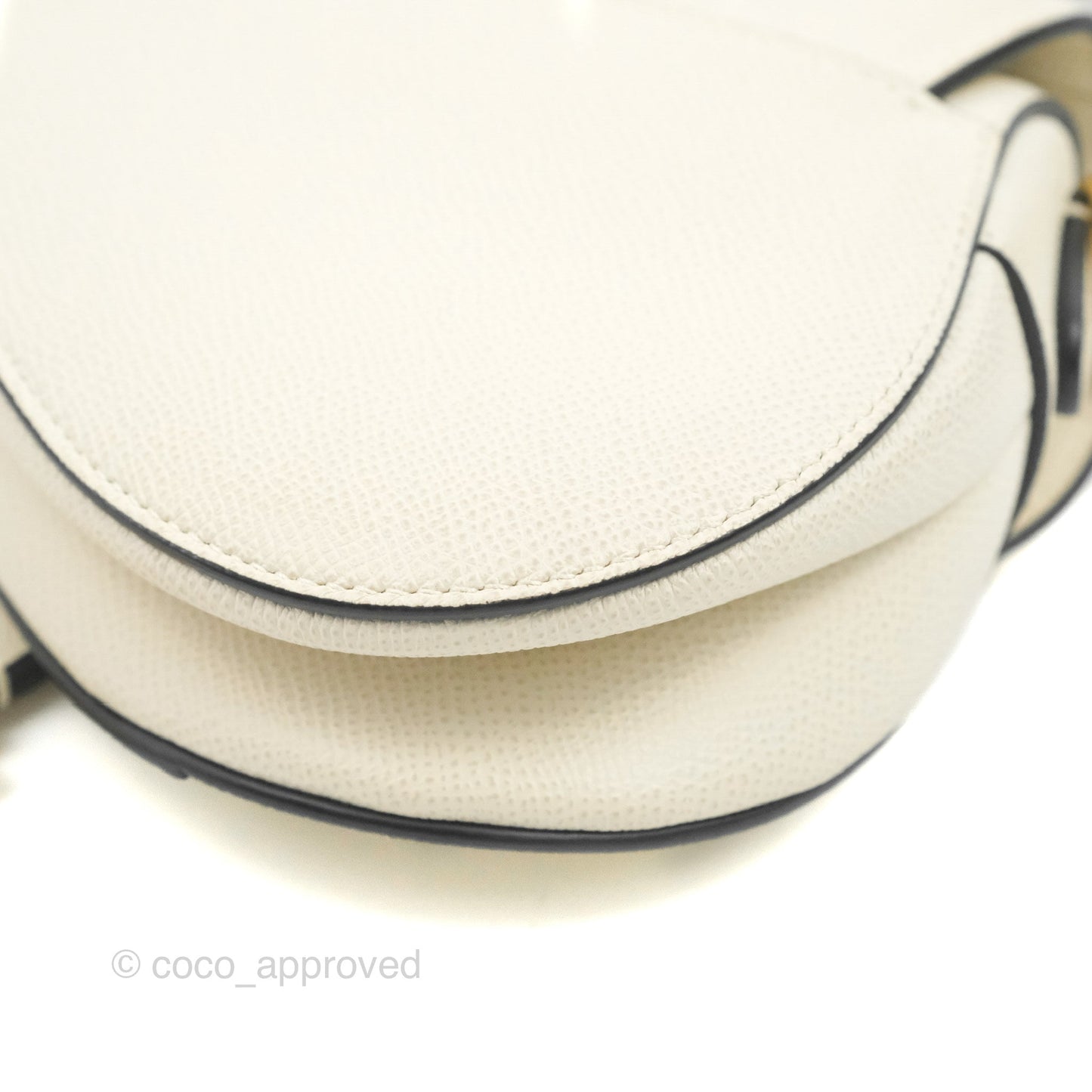 Christian Dior Mini Saddle Bag White Grained Calfskin Gold Hardware