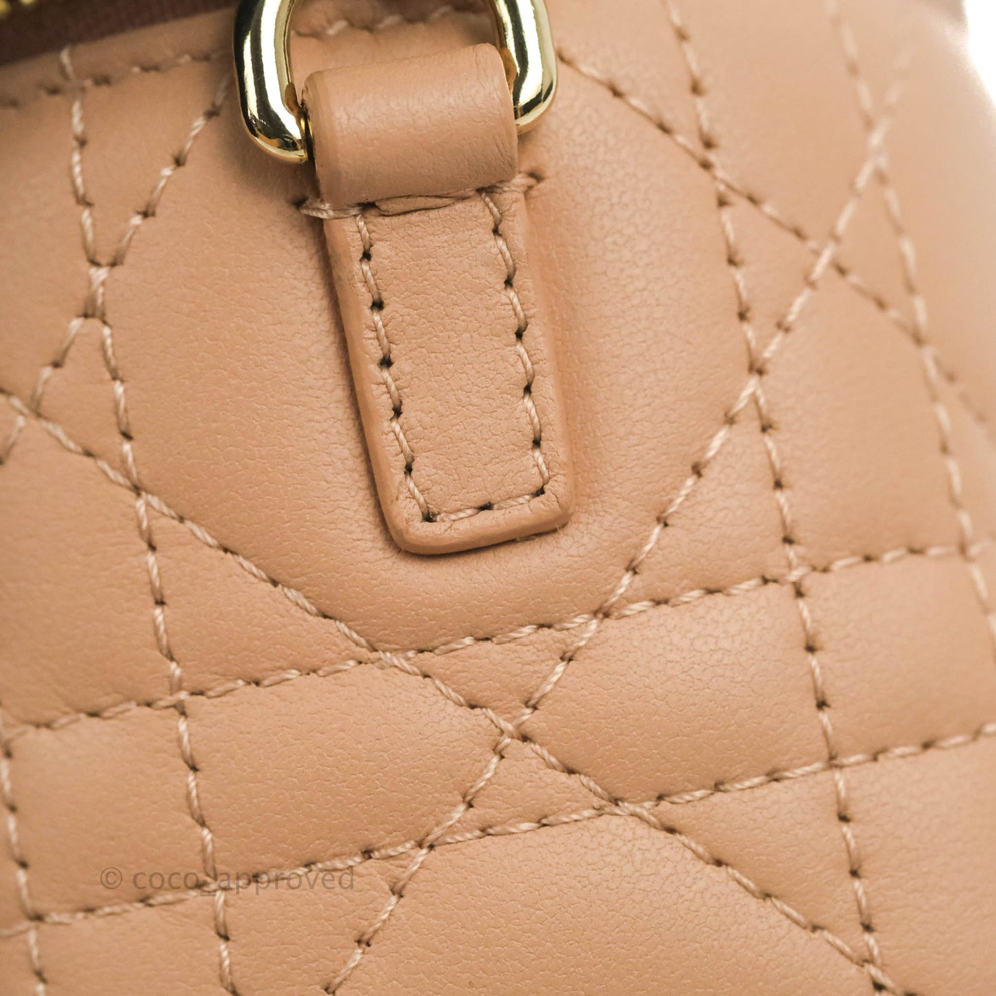 Christian Dior Micro Lady Dior Vanity Lambskin Rose De Ven Cannage Lambskin