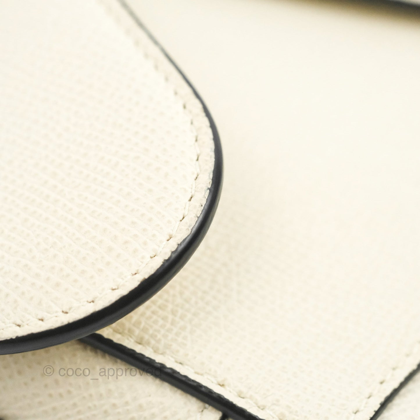 Christian Dior Mini Saddle Bag White Grained Calfskin Gold Hardware
