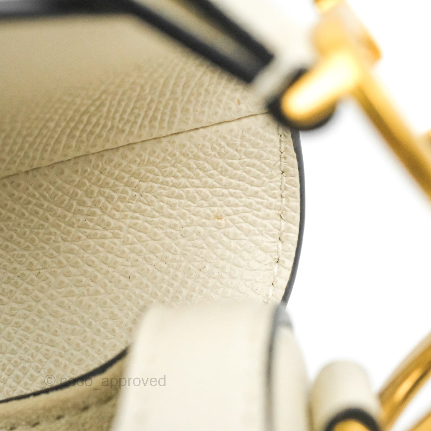 Christian Dior Mini Saddle Bag White Grained Calfskin Gold Hardware