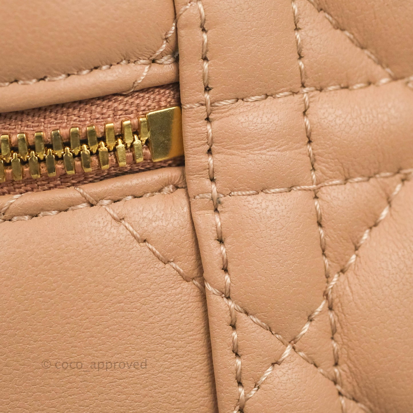 Christian Dior Micro Lady Dior Vanity Lambskin Rose De Ven Cannage Lambskin