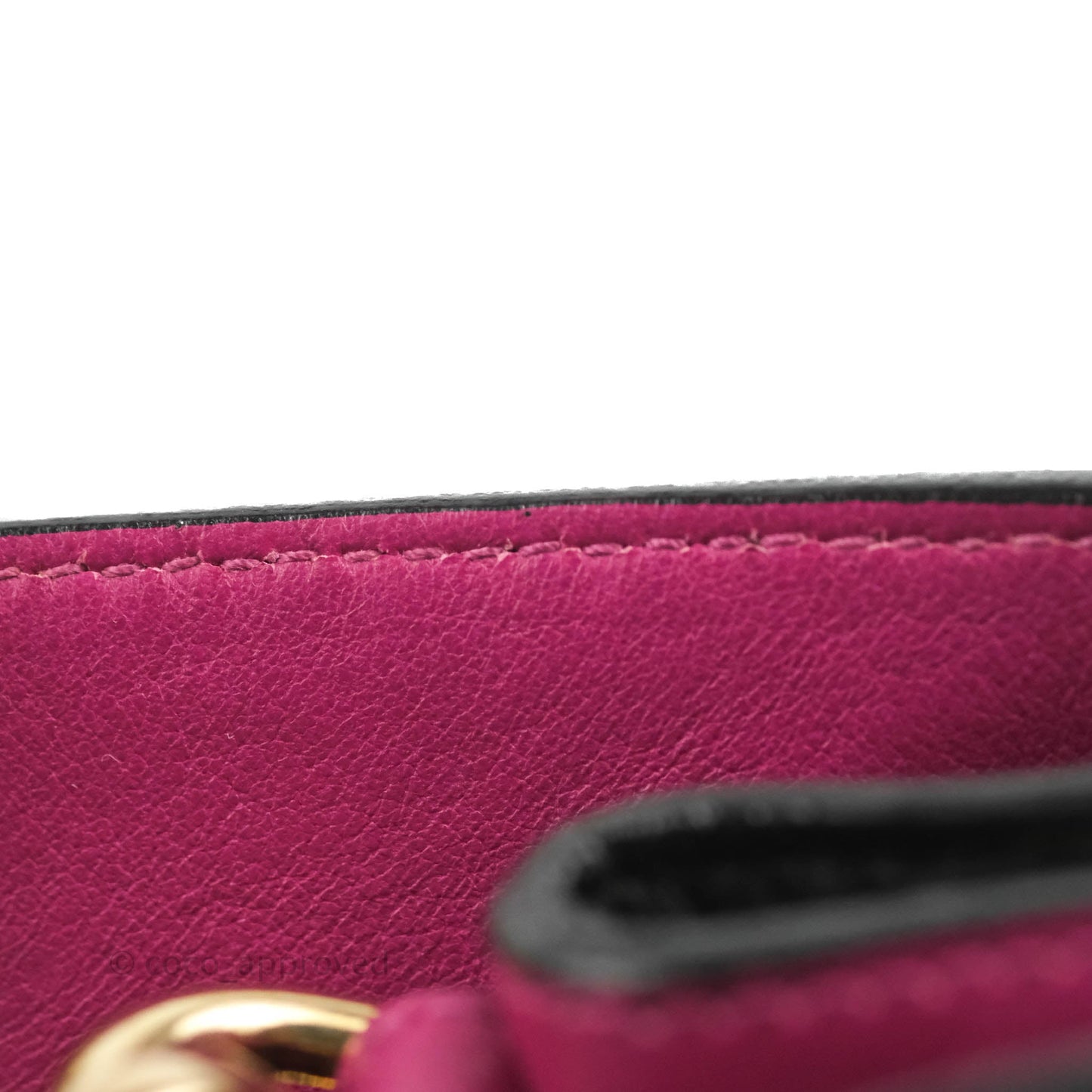 Christian Dior Medium Diorissimo Bag Black Fuchsia Grained Calfskin Gold Hardware
