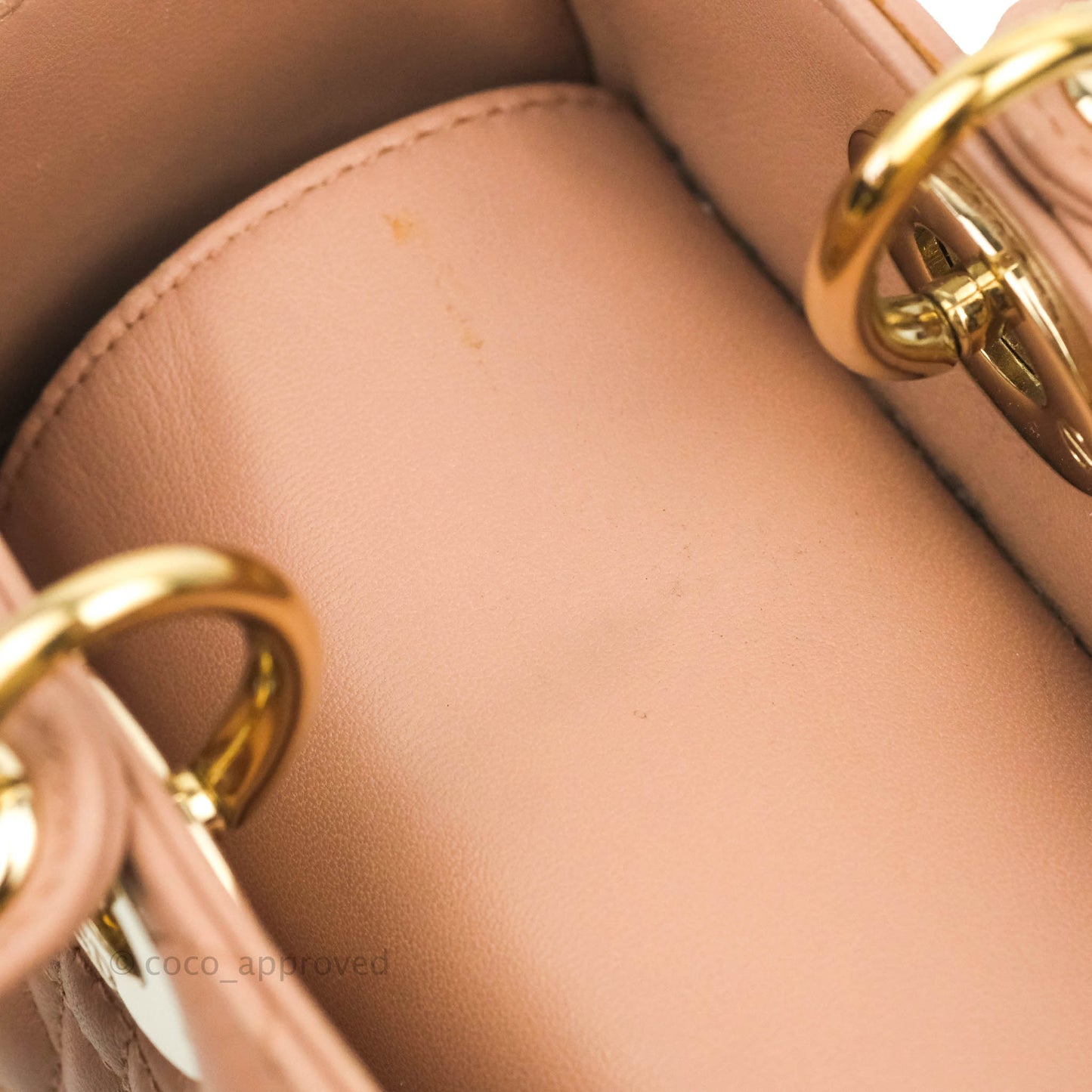 Christian Dior Medium Lady Dior Fard Blush Lambskin Gold Hardware