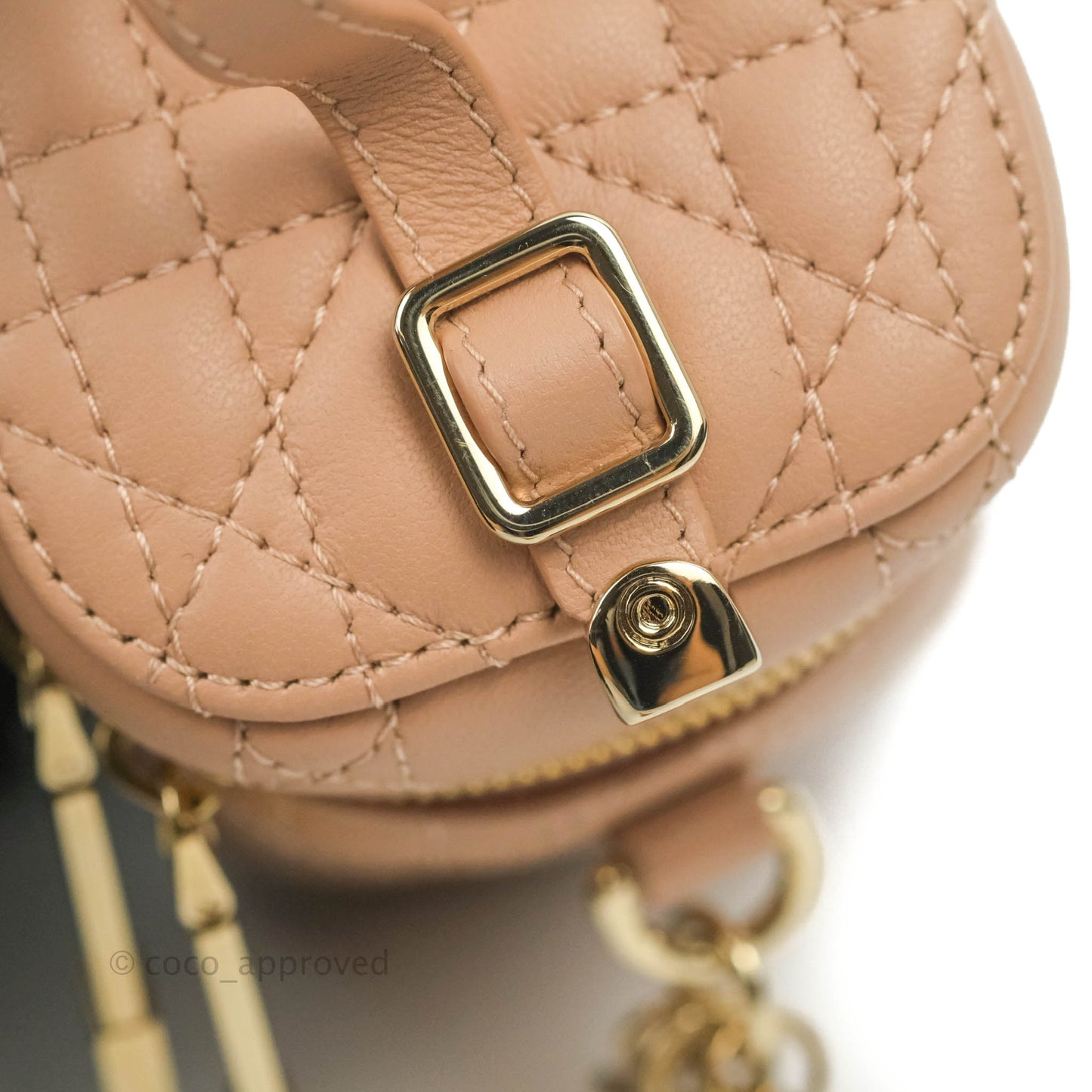 Christian Dior Micro Lady Dior Vanity Lambskin Rose De Ven Cannage Lambskin