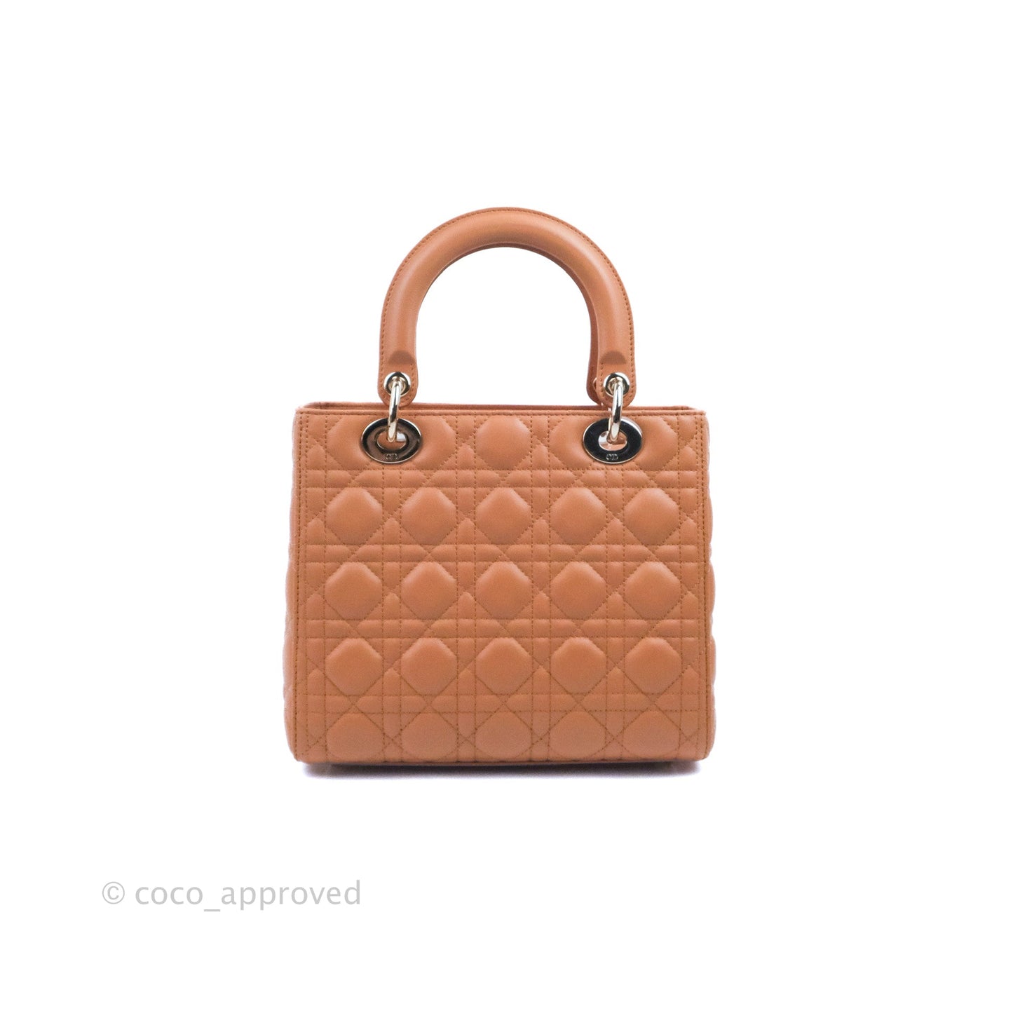 Christian Dior Medium Lady Dior Caramel Lambskin Gold Hardware