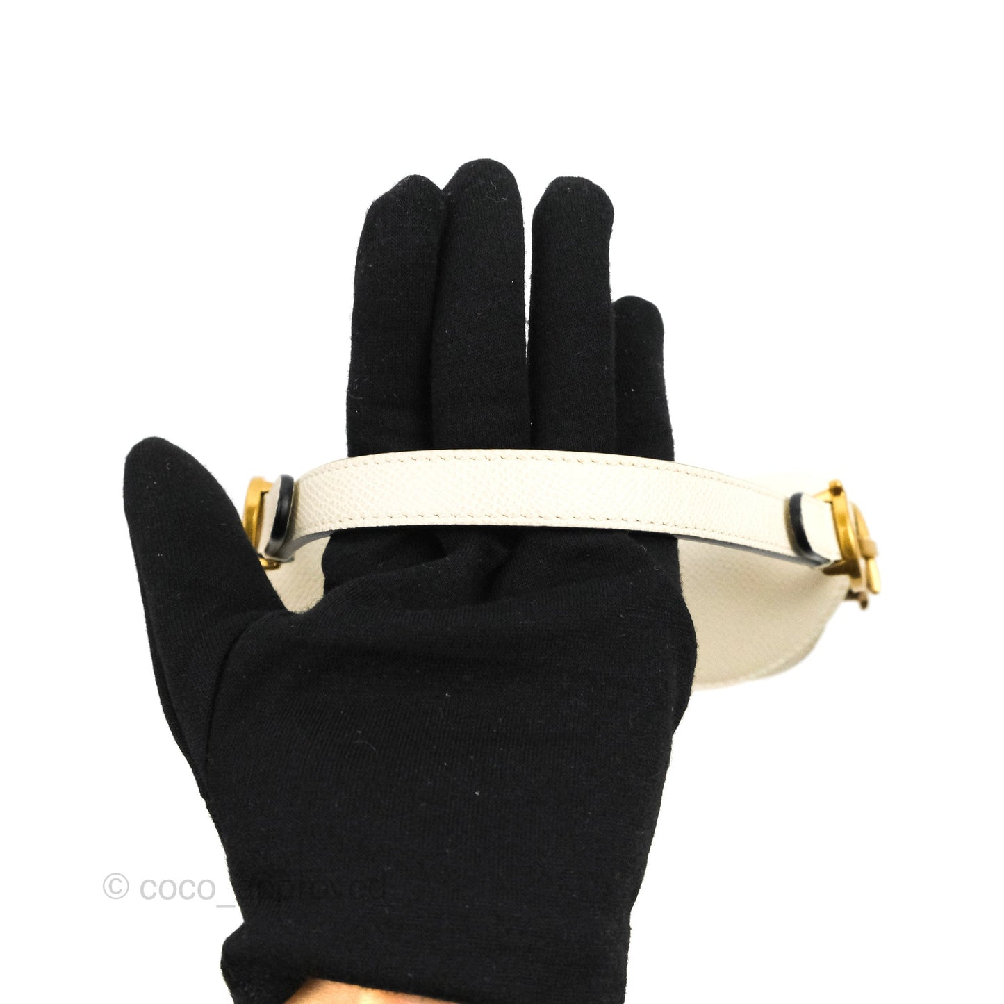 Christian Dior Mini Saddle Bag White Grained Calfskin Gold Hardware