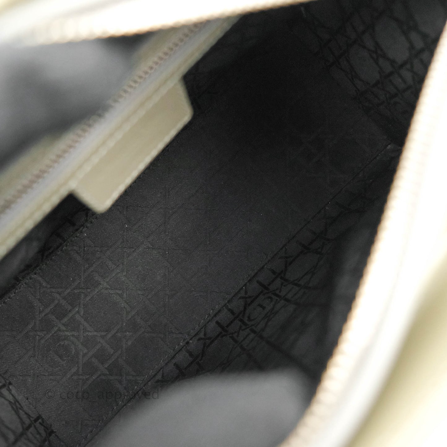 Christian Dior Medium Lady Dior Light Olive Patent Leather Silver Hardware