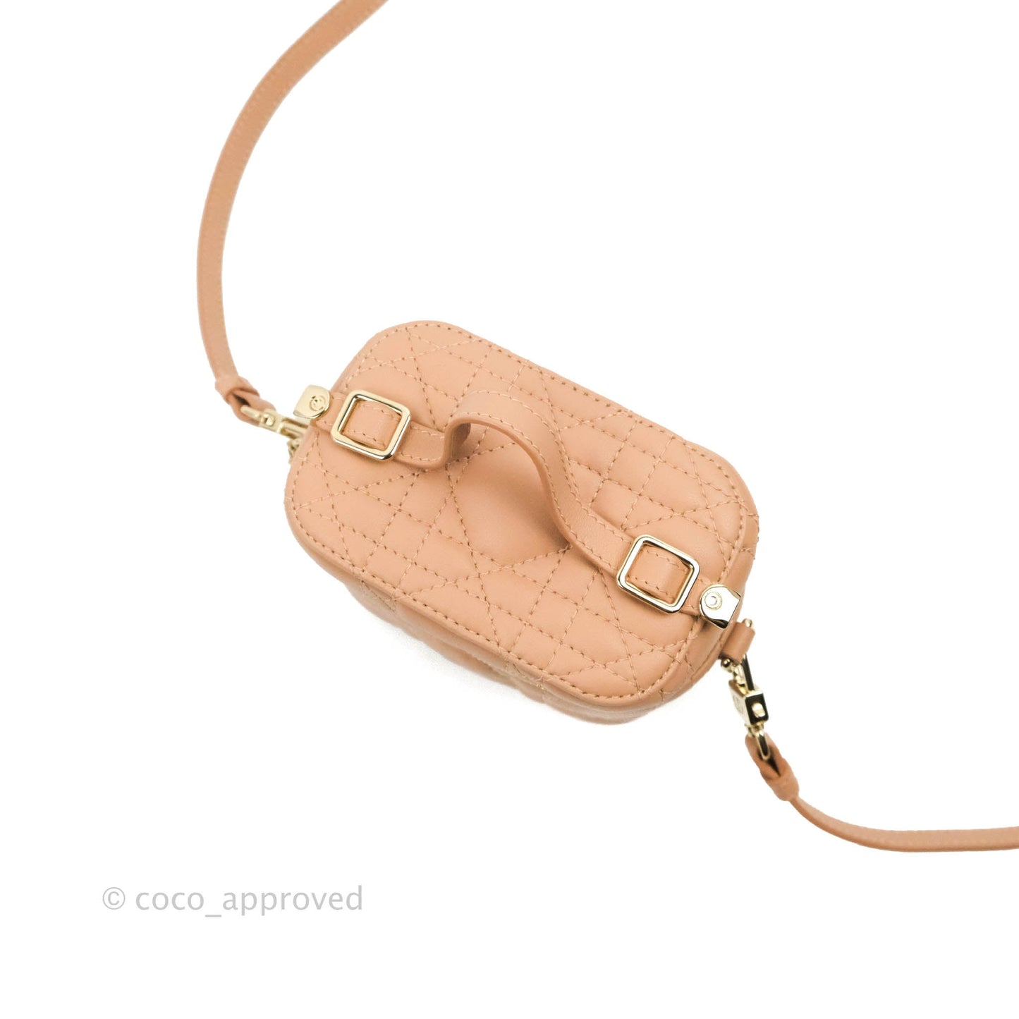 Christian Dior Micro Lady Dior Vanity Lambskin Rose De Ven Cannage Lambskin