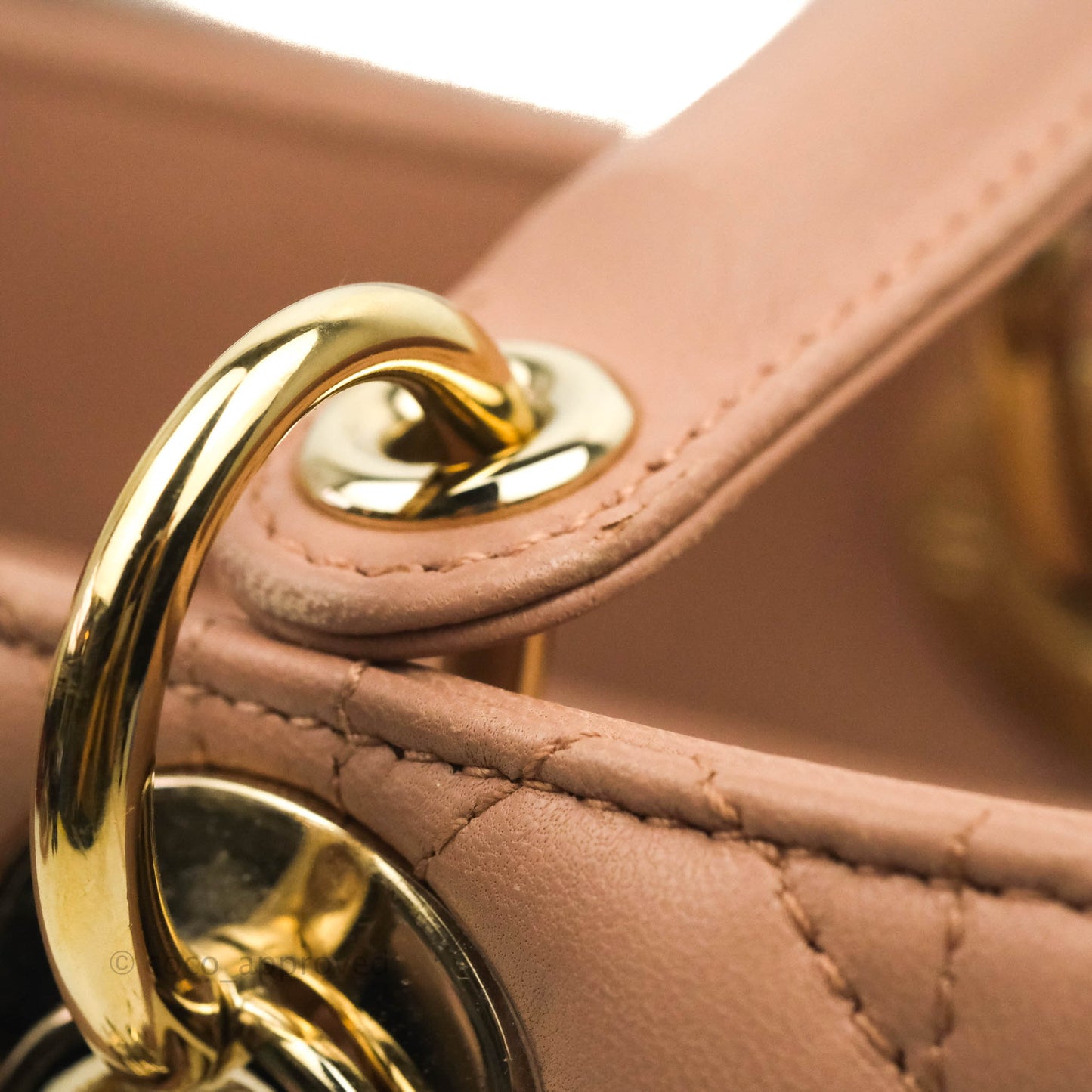 Christian Dior Medium Lady Dior Fard Blush Lambskin Gold Hardware
