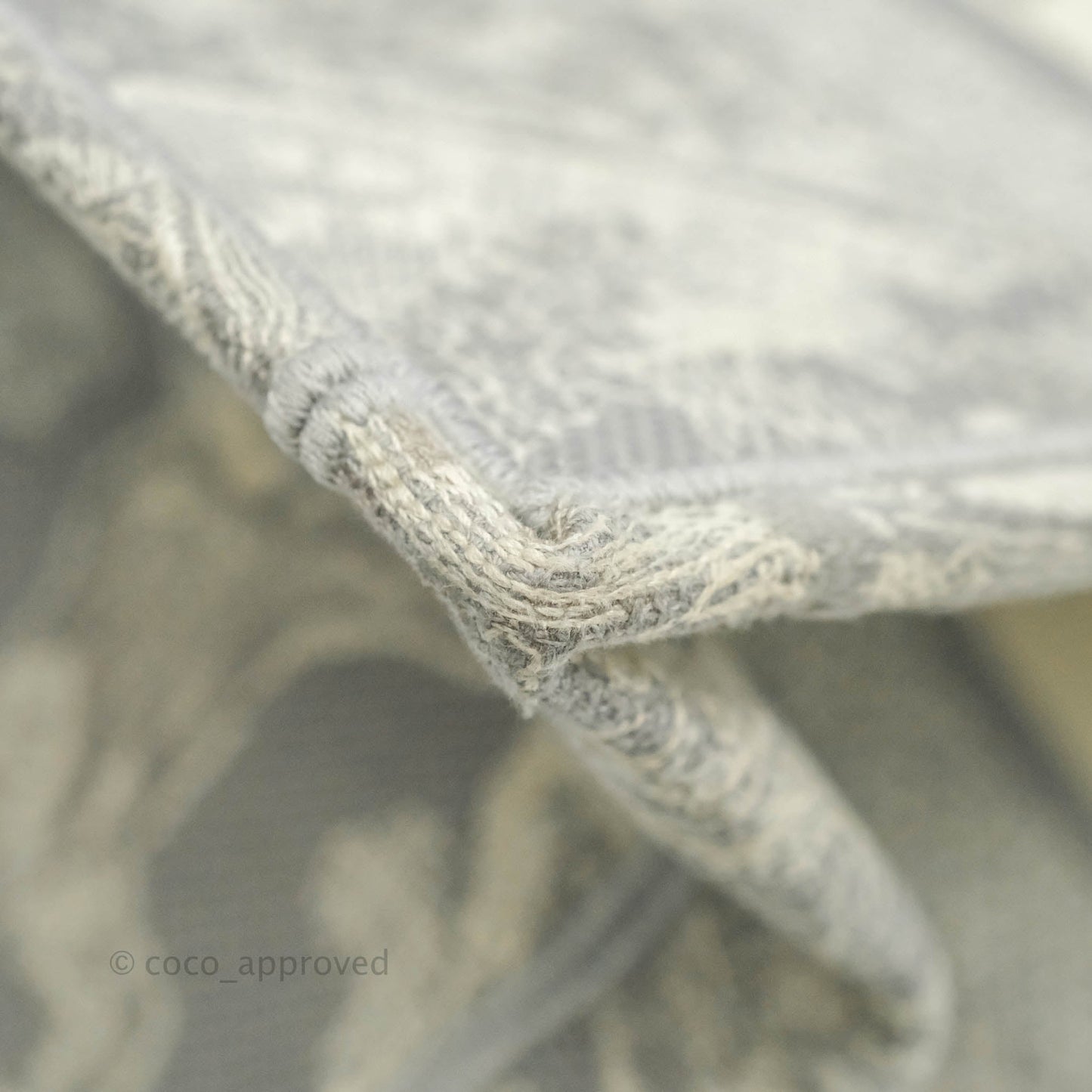 Christian Dior Medium (Old Small) Embroidered Toile De Jouy Light Grey Canvas Book Tote