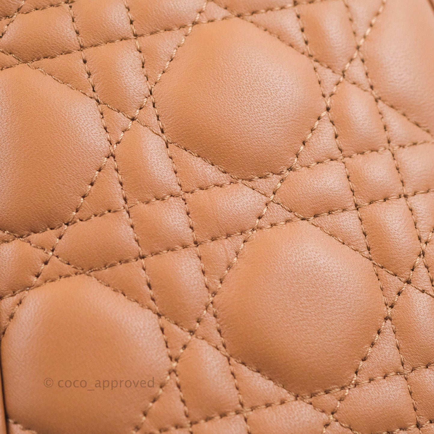 Christian Dior Medium Lady Dior Caramel Lambskin Gold Hardware