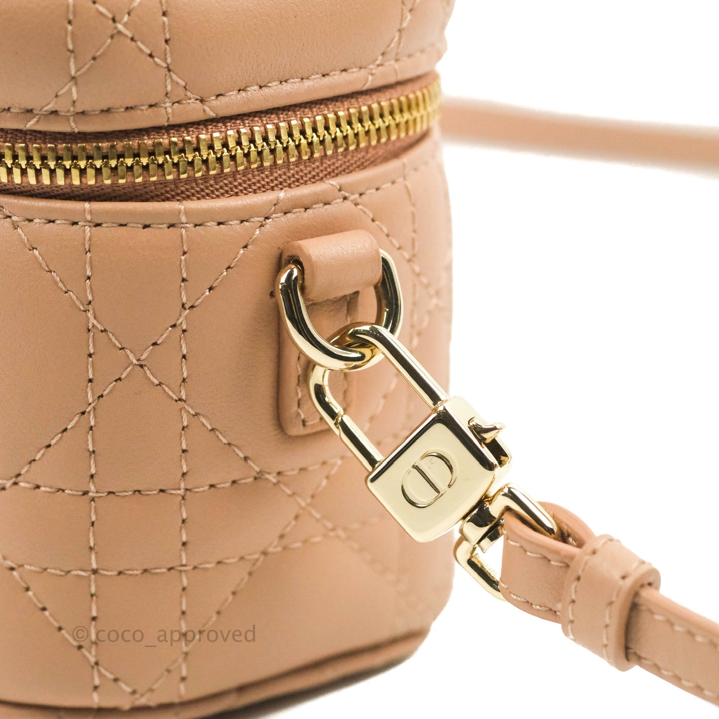 Christian Dior Micro Lady Dior Vanity Lambskin Rose De Ven Cannage Lambskin