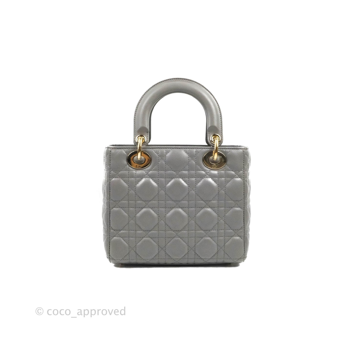 Christian Dior Lambskin My ABCDior Lady Dior Grey Gold Hardware
