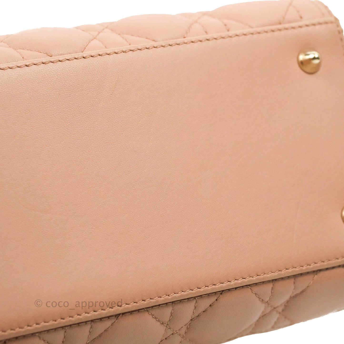 Christian Dior Medium Lady Dior Fard Blush Lambskin Gold Hardware