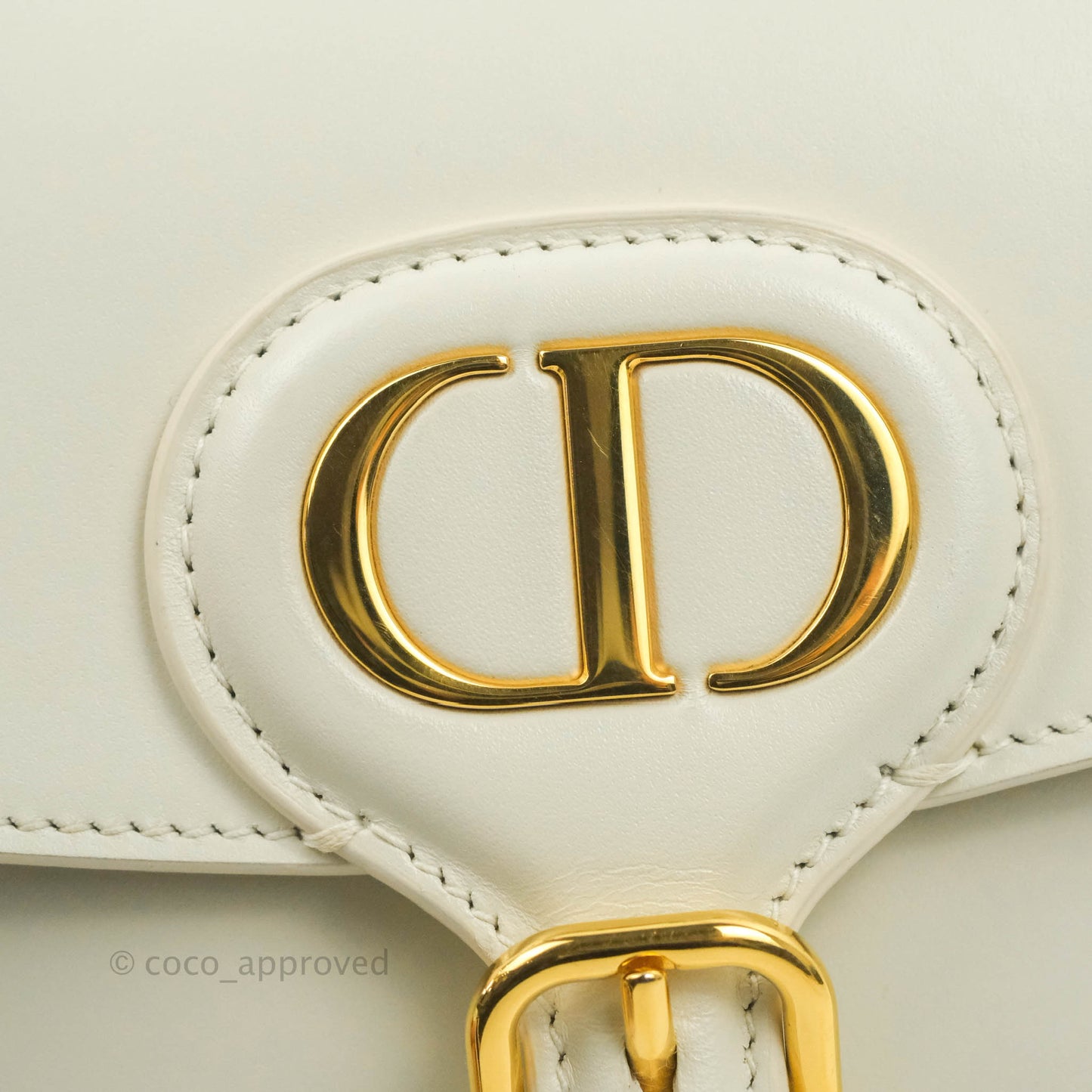 Dior Medium Bobby Bag Off White Calfskin Gold Hardware