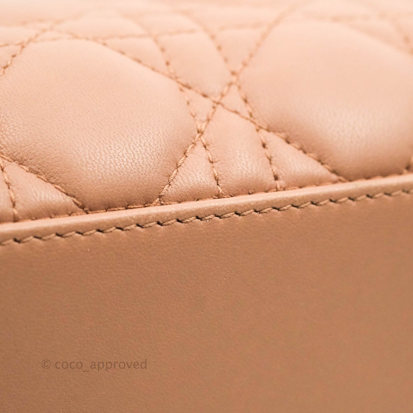 Christian Dior Medium Lady Dior Fard Blush Lambskin Gold Hardware