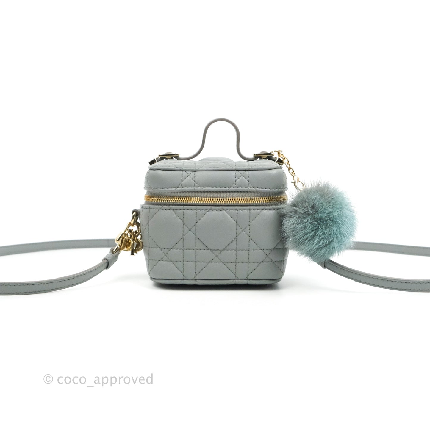 Christian Dior Micro Lady Dior Vanity Case Cloud Blue Cannage Lambskin