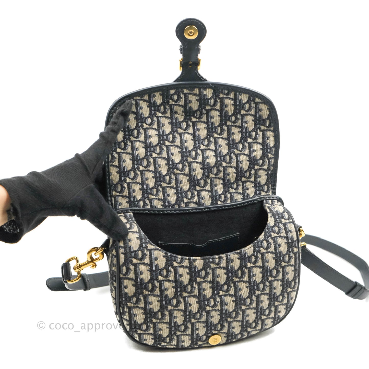 Dior Medium Bobby Bag Blue Oblique Jacquard Canvas