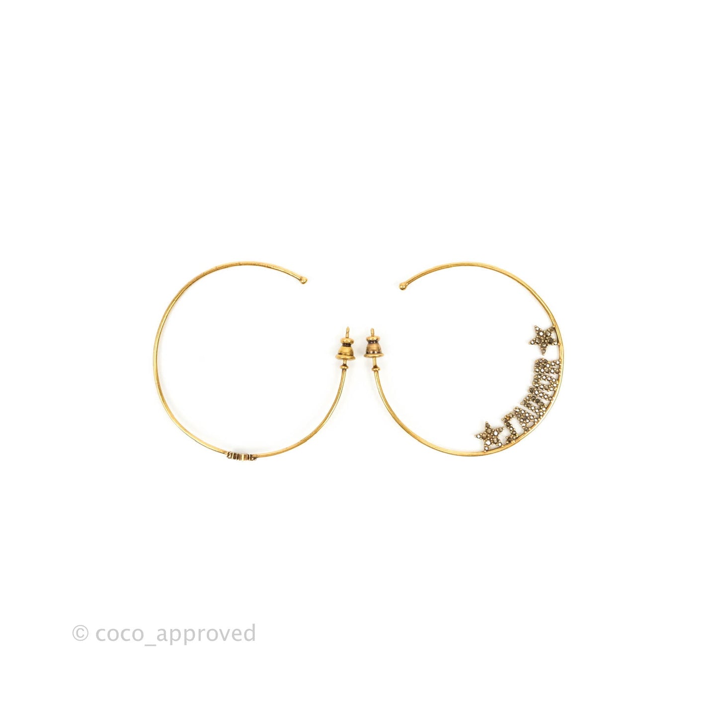 Dior J’adore Hoops Earrings Antique Gold
