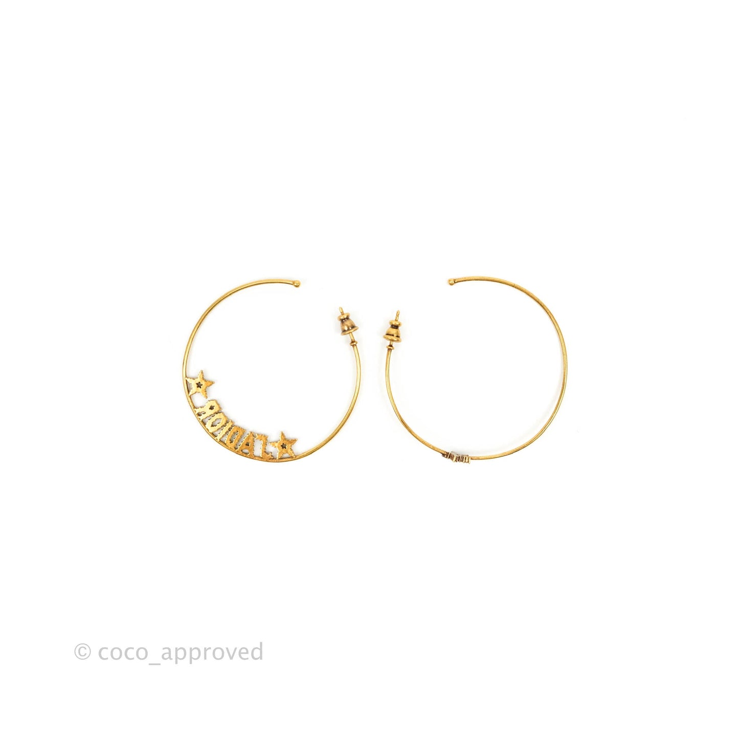Dior J’adore Hoops Earrings Antique Gold