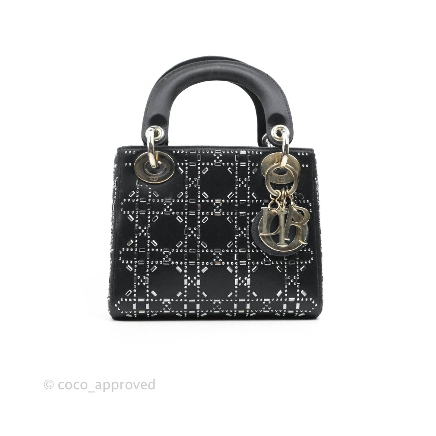 Christian Dior Cannage Mini Lady Dior Satin Crystal