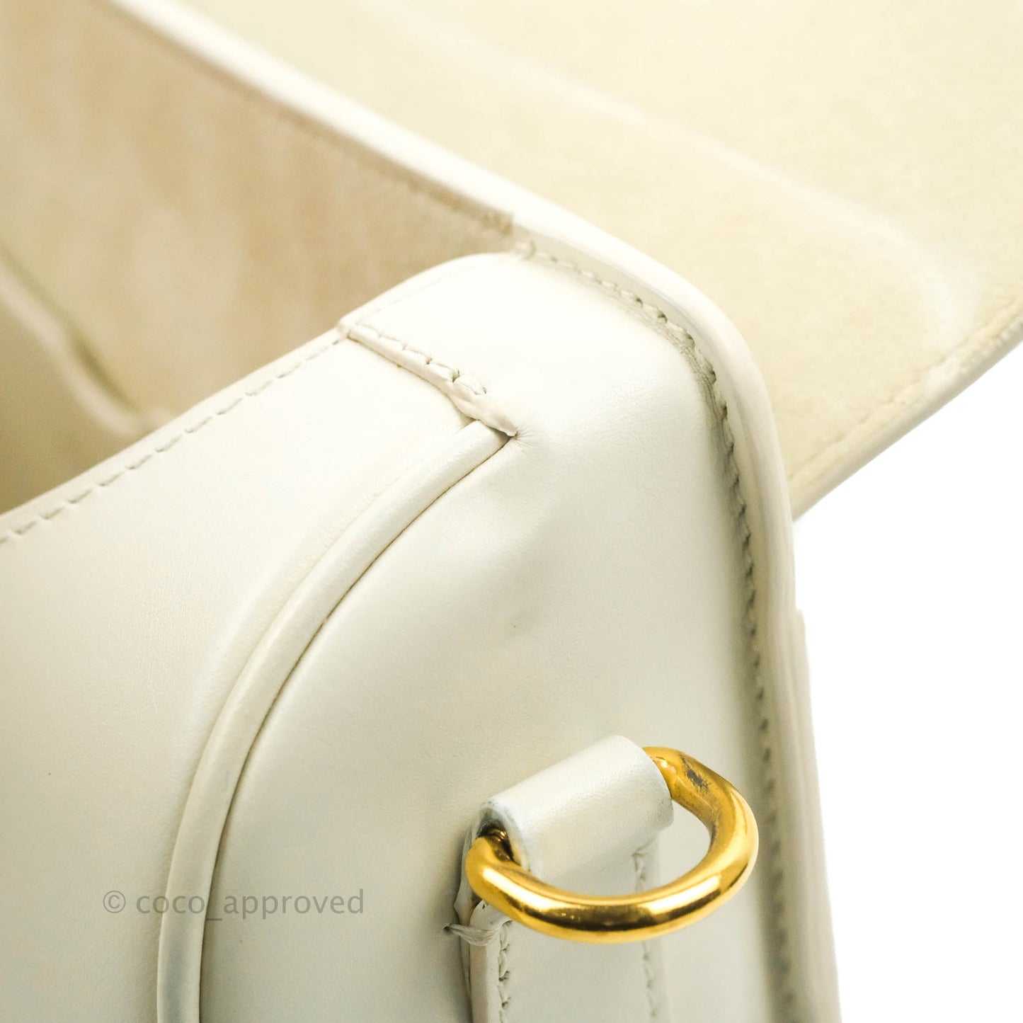 Dior Medium Bobby Bag Off White Calfskin Gold Hardware