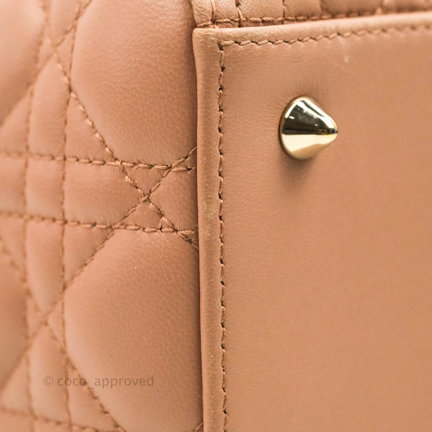 Christian Dior Medium Lady Dior Fard Blush Lambskin Gold Hardware