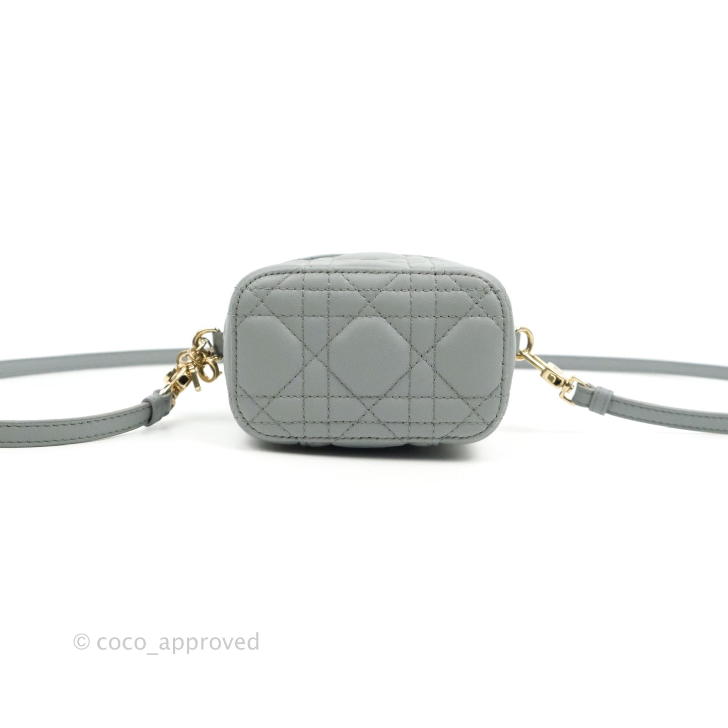 Christian Dior Micro Lady Dior Vanity Case Cloud Blue Cannage Lambskin