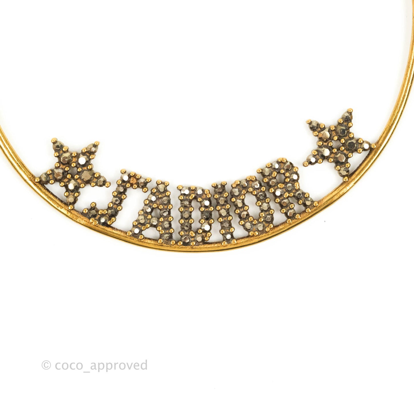 Dior J’adore Hoops Earrings Antique Gold