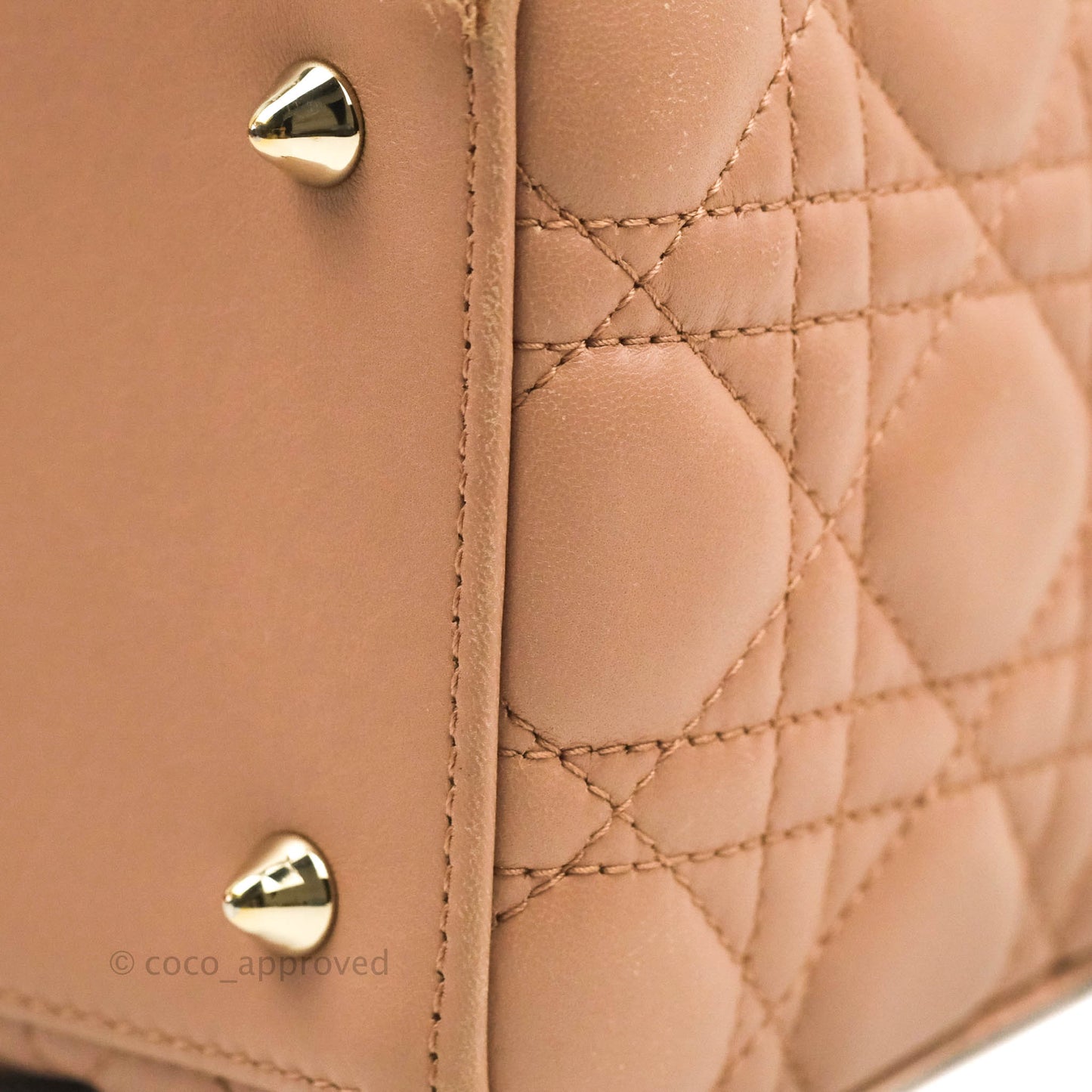 Christian Dior Medium Lady Dior Fard Blush Lambskin Gold Hardware