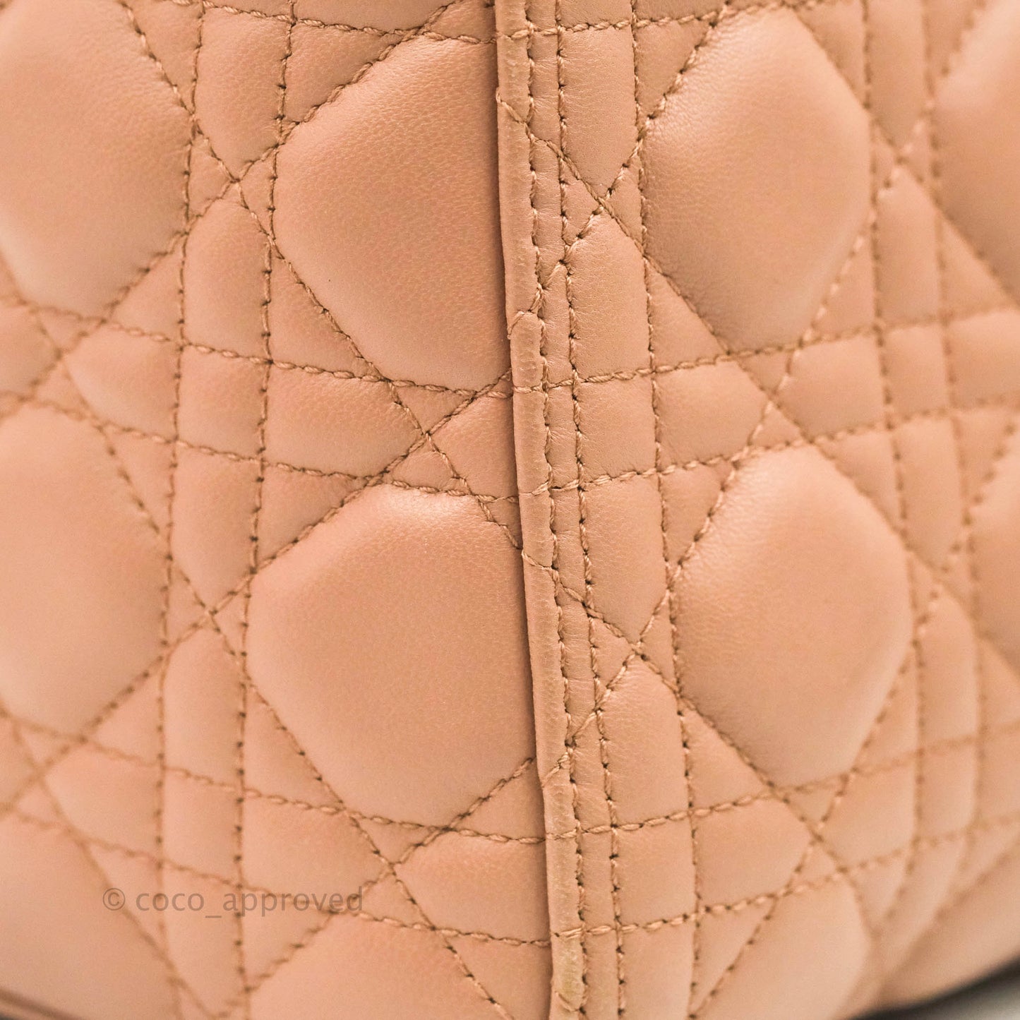 Christian Dior Medium Lady Dior Fard Blush Lambskin Gold Hardware