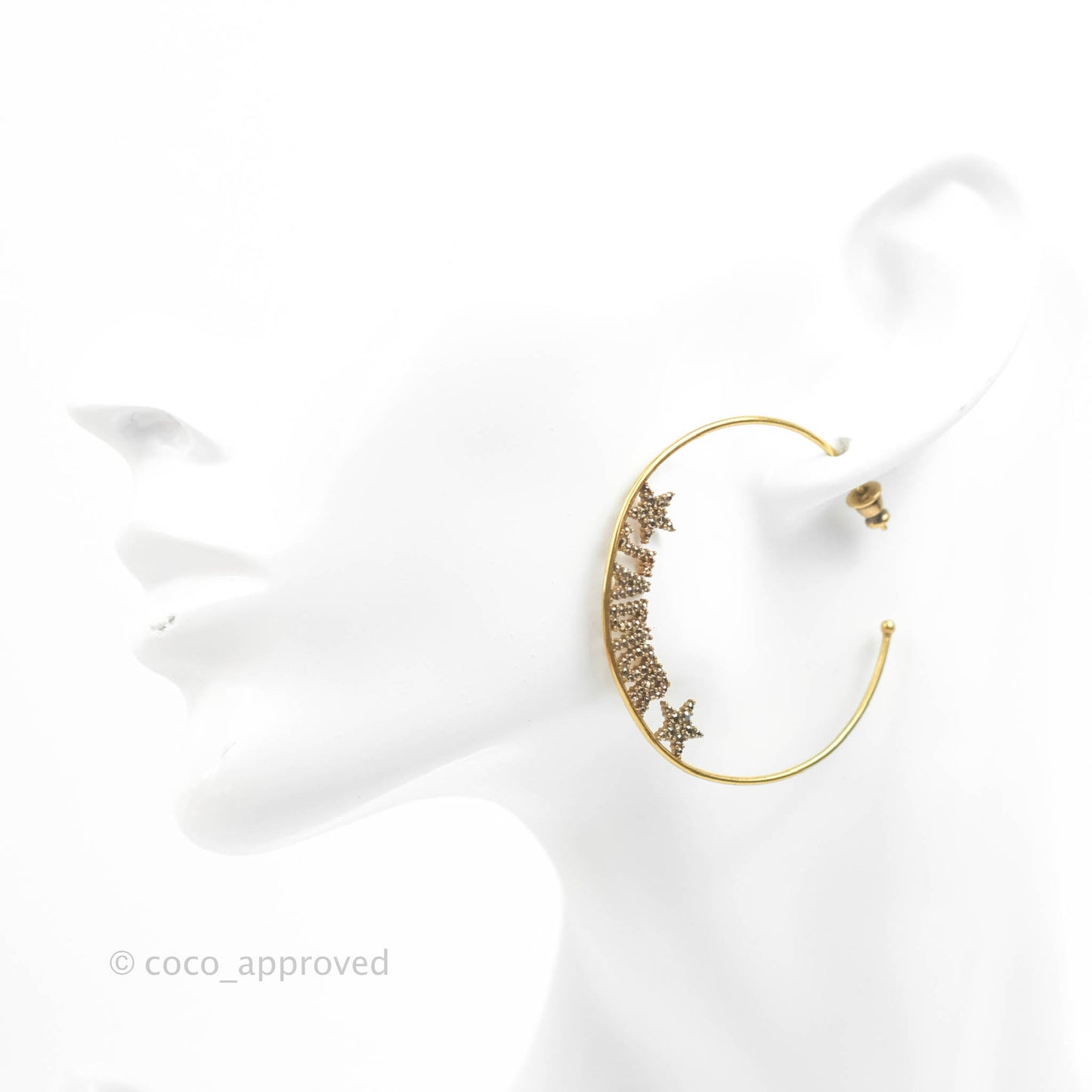 Dior J’adore Hoops Earrings Antique Gold