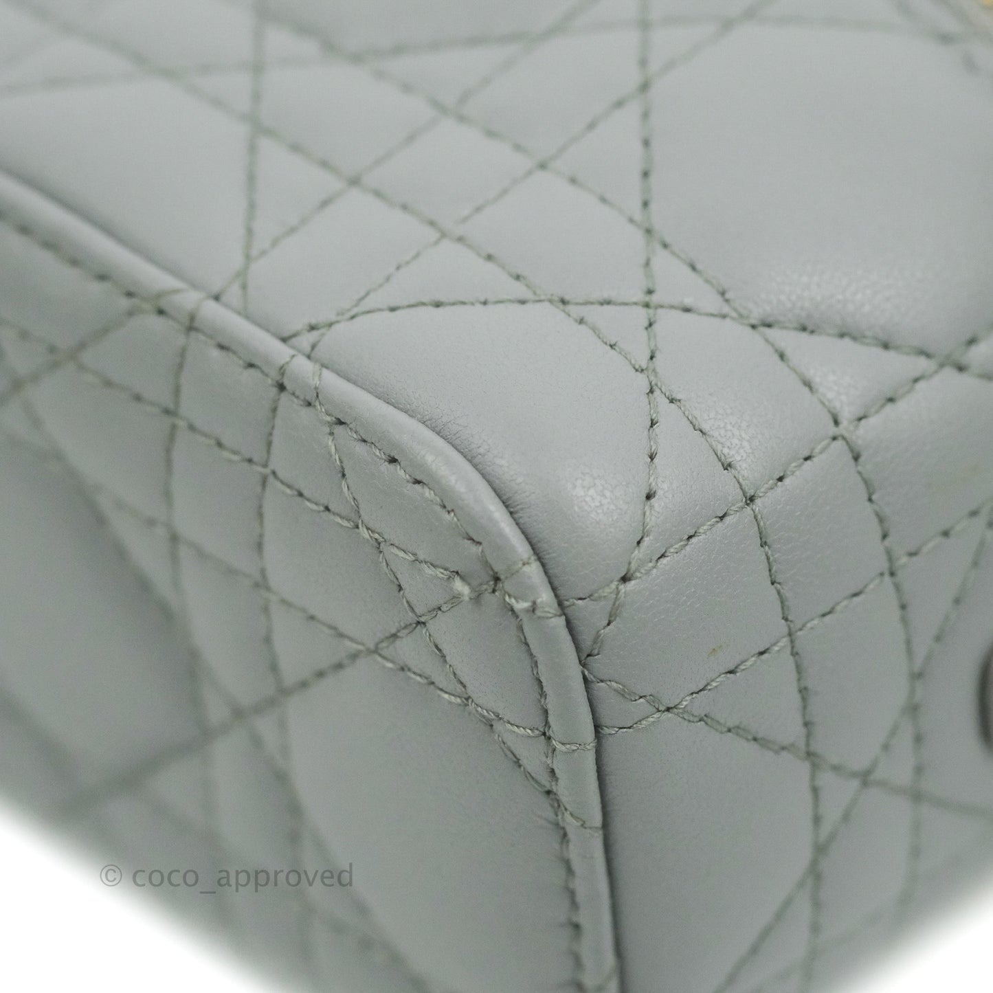 Christian Dior Micro Lady Dior Vanity Case Cloud Blue Cannage Lambskin