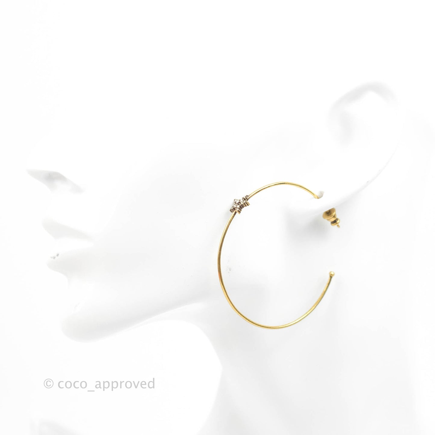 Dior J’adore Hoops Earrings Antique Gold