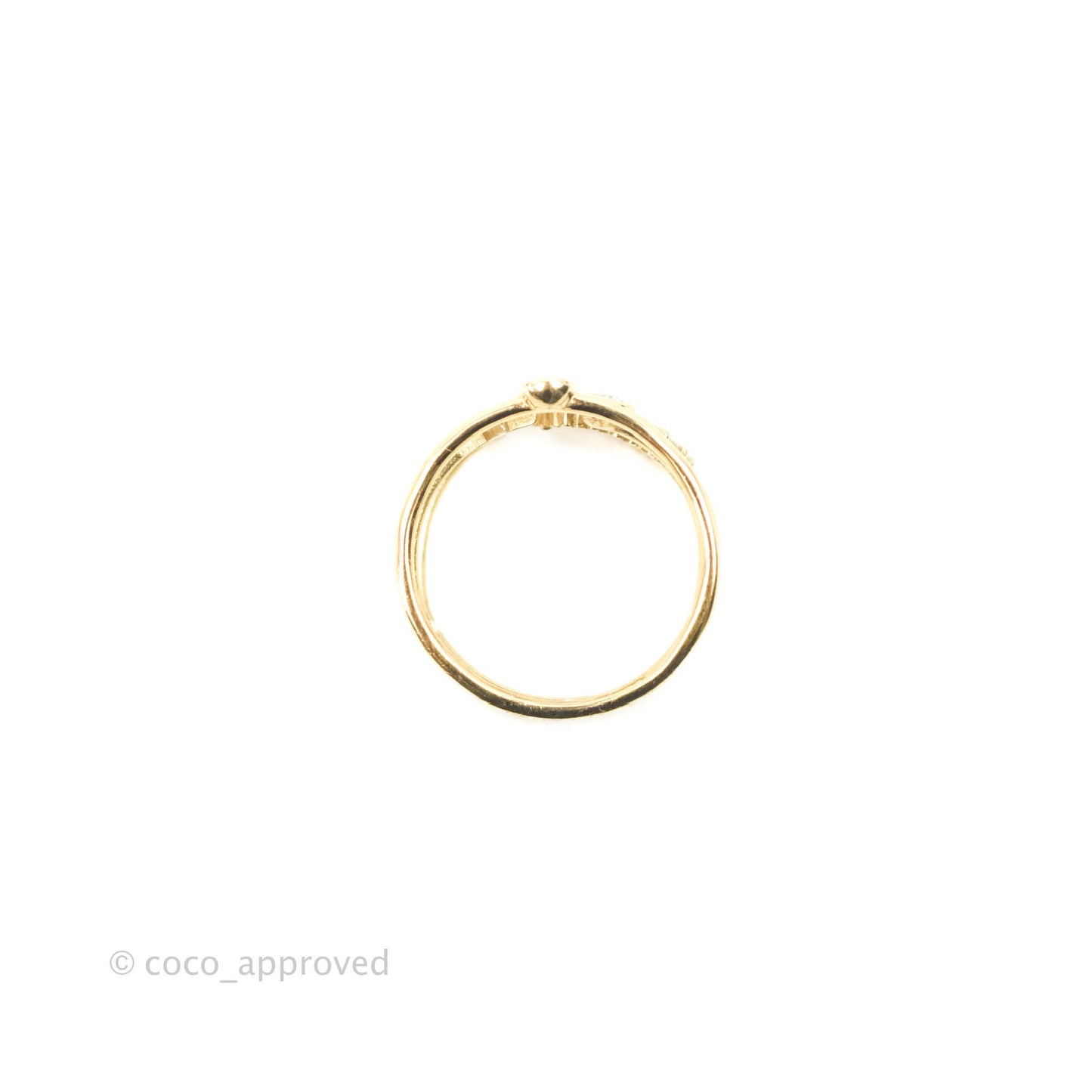 Christian Dior Shiny-D Ring Crystals Gold Tone Size S