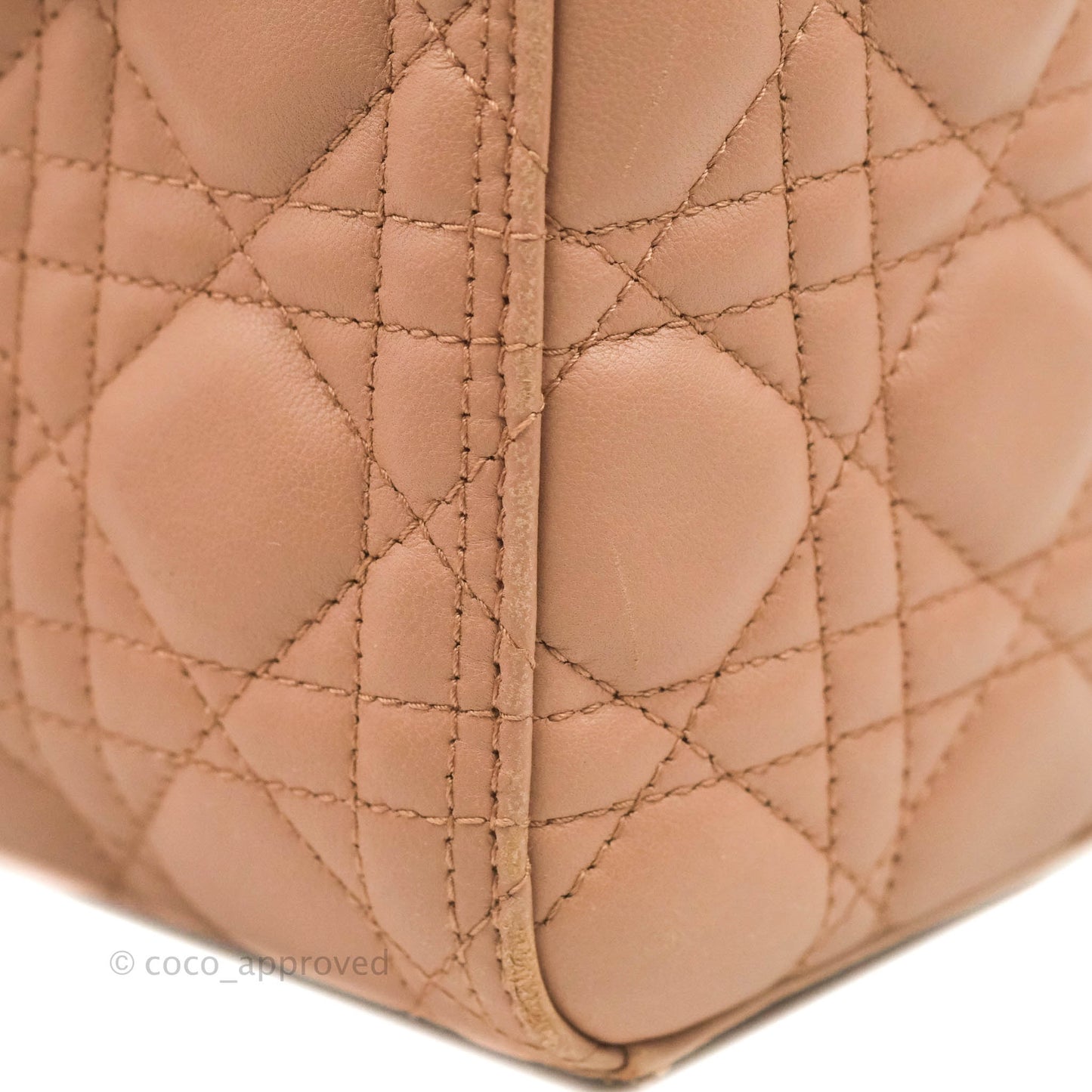 Christian Dior Medium Lady Dior Fard Blush Lambskin Gold Hardware