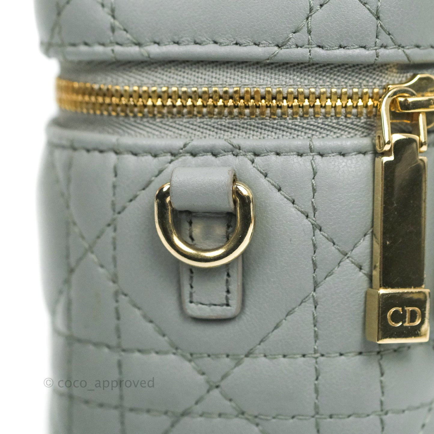 Christian Dior Micro Lady Dior Vanity Case Cloud Blue Cannage Lambskin