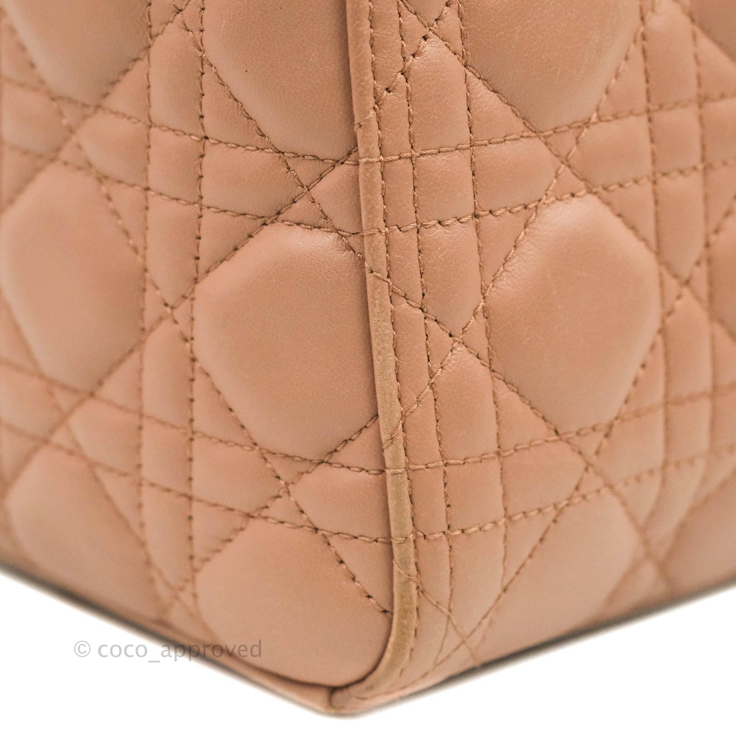 Christian Dior Medium Lady Dior Fard Blush Lambskin Gold Hardware
