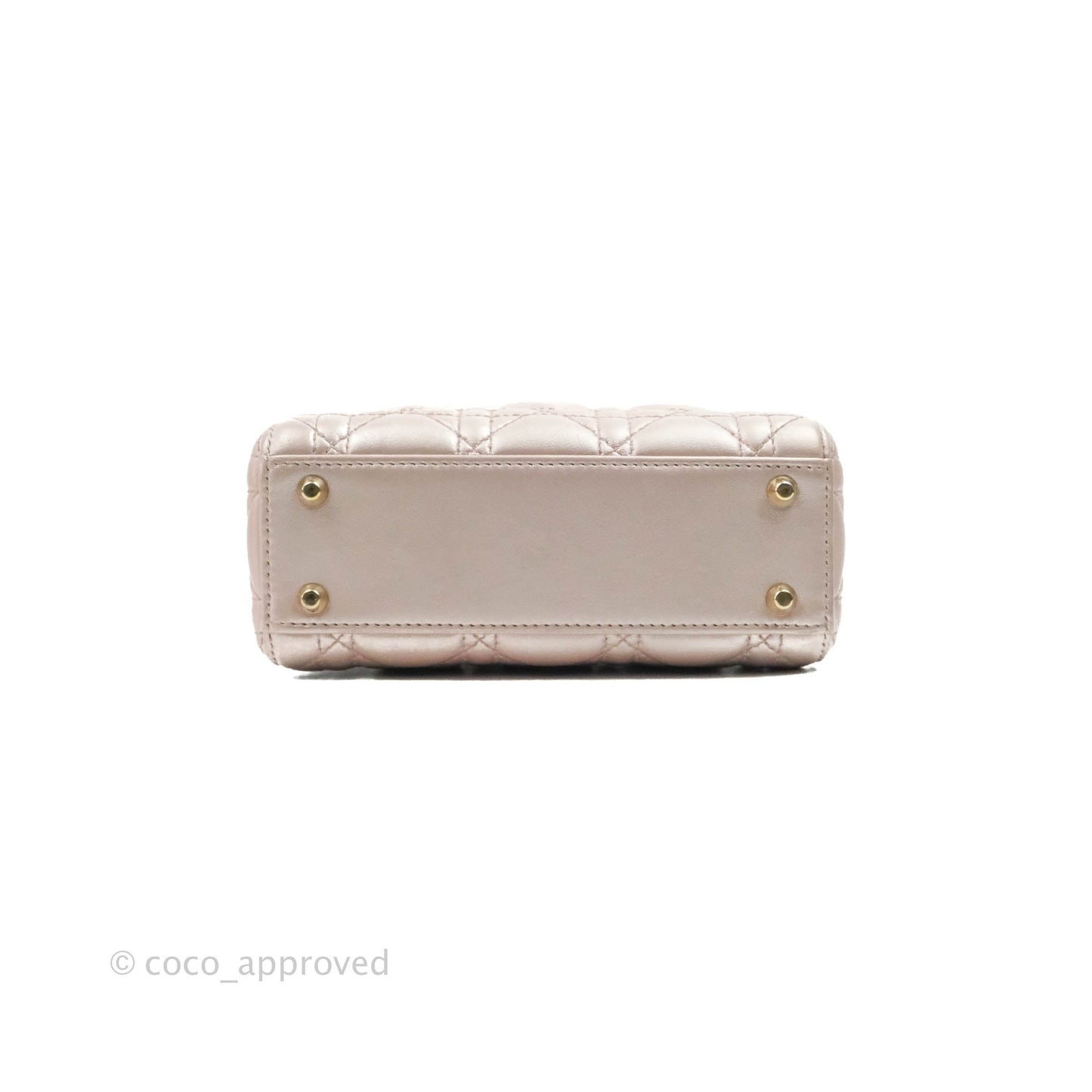 Christian Dior Mini Lady Dior Iridescent Light Pink Cannage Gold Hardware