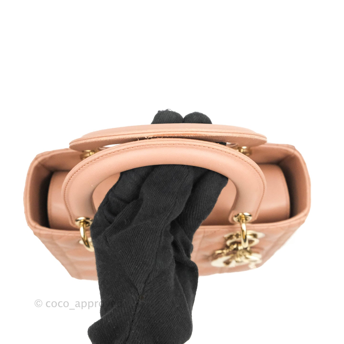 Christian Dior Medium Lady Dior Fard Blush Lambskin Gold Hardware