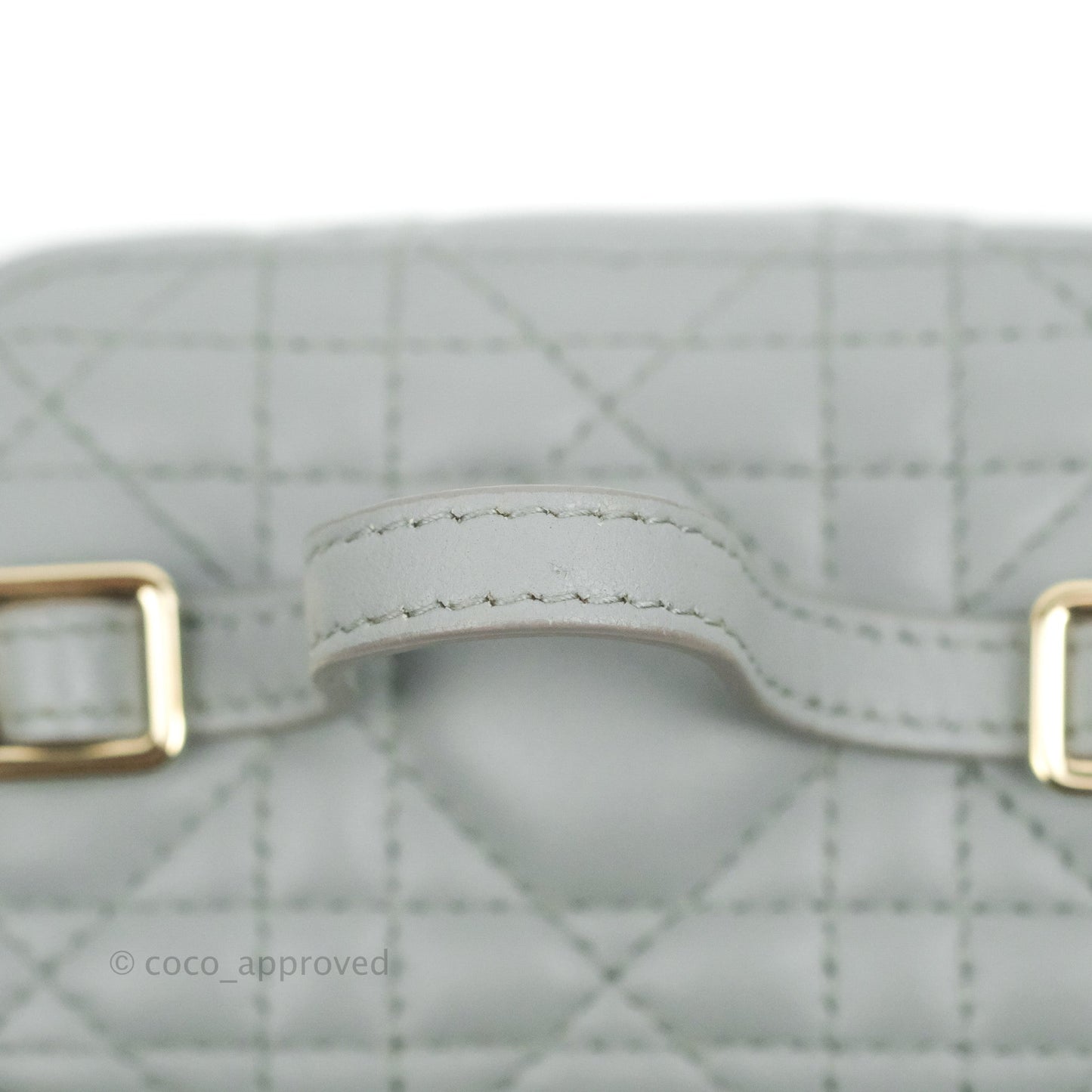 Christian Dior Micro Lady Dior Vanity Case Cloud Blue Cannage Lambskin