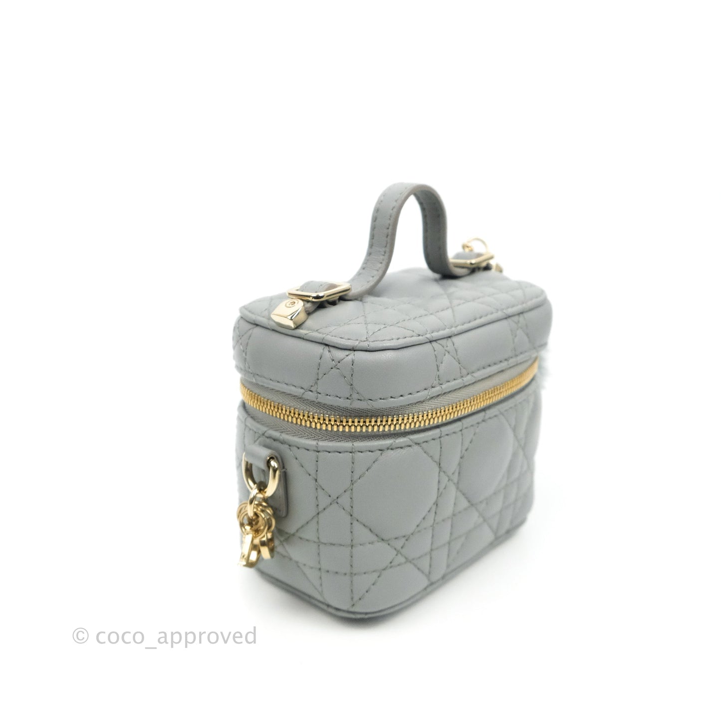 Christian Dior Micro Lady Dior Vanity Case Cloud Blue Cannage Lambskin