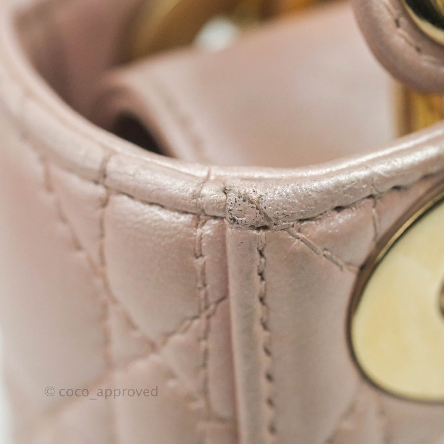 Christian Dior Mini Lady Dior Iridescent Light Pink Cannage Gold Hardware